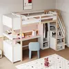 Lit superposé Merax 90 x 200 cm avec bureau et armoire, lit Voir les images du produit 6