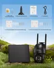 A solar panel and a security camera are displayed on a grassy surface with a blue sky background, along with various accessories and instructions. Náhled obrázku produktu