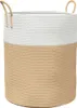 vidaXL Aufbewahrungskorb Beige und Weiß Ø38x46 cm Baumwolle Produktbild-Vorschau 1