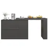 A dark gray sideboard with an extended countertop, featuring fruit bowls and a coffee maker. Podgląd zdjęcia produktu