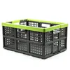 A gray folding crate with a green rim is shown against a white background. Produktbild-Vorschau