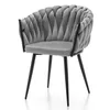 A single gray upholstered chair with black legs, shown from a slightly front-facing diagonal angle. Náhľad obrázku produktu