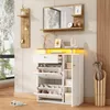 Set guardaroba Merax 3 pezzi, con specchio, cappelliera con Anteprima dell’immagine prodotto 2