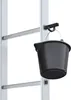 A black bucket hangs from a hook attached to a silver ladder. Produktbild-Vorschau
