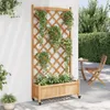 The Living Store Kvetináč s mriežkou a kolieskami Hnedé Náhľad obrázku produktu 4