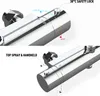 Close-up views of a chrome shower faucet system, highlighting temperature control and spray options. Produktbild-Vorschau