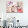 Triptychon auf leinwand abstraktionen - rosa 150x100 cm Produktbild-Vorschau 2