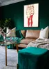 Poster - Canvas - Leinwand - 42 cm x 59,4 cm - Frau in rot Produktbild-Vorschau 2
