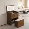 3-in-1 Schminktisch mit offenem Spiegel Glasplatte Walnut Produktbild-Vorschau 11
