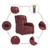 vidaXL Sedia da massaggio in Pelle finta rosso vino Anteprima dell’immagine prodotto 5