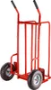 A red hand truck with two wheels is shown against a white background. Podgląd zdjęcia produktu