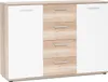 Sideboard >Jacklin< in Wildeiche Weiß - 120x85x35cm Produktbild-Vorschau 1