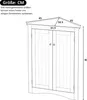 A diagram of a corner cabinet with dimensions indicated. Produktbild-Vorschau