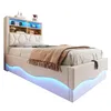 Merax Polsterbett aus Leinen 90x200cm mit LED-Beleuchtung, Produktbild-Vorschau 7