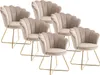 Stuhl 6er-Set - Samt & Metall - Beige & Goldfarben - FIORI Produktbild-Vorschau 1