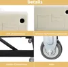 A collage of four close-up images showcasing different features of a sofa, including a USB port, storage pockets, the frame, and a wheel. Podgląd zdjęcia produktu