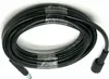 A coiled black hose with connectors on both ends, presented against a white background. Produktbild-Vorschau