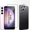 A product shot showing a phone screen protector and a camera lens protector next to a phone. Produktbild-Vorschau
