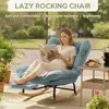 (Bleu clair) Fauteuil à bascule en velours côtelé avec Voir les images du produit 6