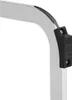 A close-up view of a black plastic bracket attached to a curved chrome metal frame. Podgląd zdjęcia produktu