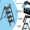 ROSEJANE Składana drabinka z 4 szczeblami, metalowa, Podgląd zdjęcia produktu 4