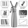 A product shot of a cream dispenser with callouts highlighting its features. Produktbild-Vorschau