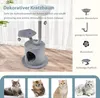 Arbre à chat COSTWAY, arbre à chat de 106 cm avec cadre Voir les images du produit 7