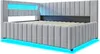 A modern upholstered bed frame with integrated LED lighting. Náhled obrázku produktu