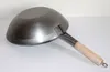WOK PFANNE 38 cm flacher Boden zum Aufhängen mit Holzgriff Produktbild-Vorschau 6