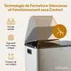 CASABEL Poubelle Tri Selectif 60L, 2x30L Acier INOX GRIS, Voir les images du produit 6