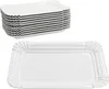 12x Čisté papírové talíře z porcelánu 24,5x16cm bílé Náhled obrázku produktu 2