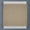 A square, gray metal frame surrounds a light brown, textured panel, likely made of particle board or MDF. The frame has visible screw holes on its left and right sides. Podgląd zdjęcia produktu