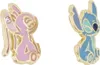 Two Disney character earrings, one pink and one blue, against a white background. Náhľad obrázku produktu