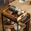 Küchenwagen Auf Rädern – Abnehmbares Tablett, 86 Cm, Braun, Produktbild-Vorschau 4