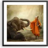 Gerahmtes Poster - Schwarzer Rahmen - Elefant Mönch Produktbild-Vorschau 1