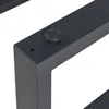 A close-up view of a black metal table leg with a screw mechanism. Voir les images du produit