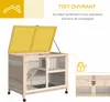 PawHut Cage à lapin clapier sur roulettes petit enclos Voir les images du produit 4