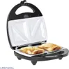 An open sandwich maker with two toasted sandwiches inside, shown against a white background. Podgląd zdjęcia produktu