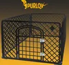 A black dog playpen with a gate is shown against a gradient background. Náhľad obrázku produktu