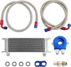 A set of car engine oil cooler parts laid out on a white background. Voir les images du produit