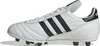 A side view of a white Adidas soccer cleat with black stripes. Produktbild-Vorschau