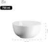 A white ceramic bowl is shown against a white background, with dimensions indicated by dashed lines and text. Produktbild-Vorschau