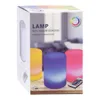 The image shows the retail packaging of a color-changing LED lamp with a remote control. Produktbild-Vorschau