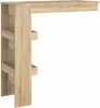 A product image of a wooden bar table with shelves. Produktbild-Vorschau