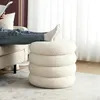 Relaxdays Teddyfell Hocker, gepolstert, HxD: 47 x 42 cm, Produktbild-Vorschau 5