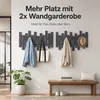 DanDiBo Nástěnná skříňka na oděvy, černá, kov, moderní Náhled obrázku produktu 3