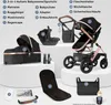 A product image displaying a disassembled stroller and its various components, with numbered labels pointing to each part. Produktbild-Vorschau