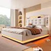 Lit rembourré en lin avec LED, connexions USB + TYPE-C, Voir les images du produit 7