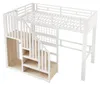 Cama alta de 90 x 200 cm con escalera de almacenamiento, Vista previa de la imagen del producto 12