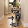 Velký škrabací strom pro kočky 117 cm, stabilní škrabací Náhled obrázku produktu 8